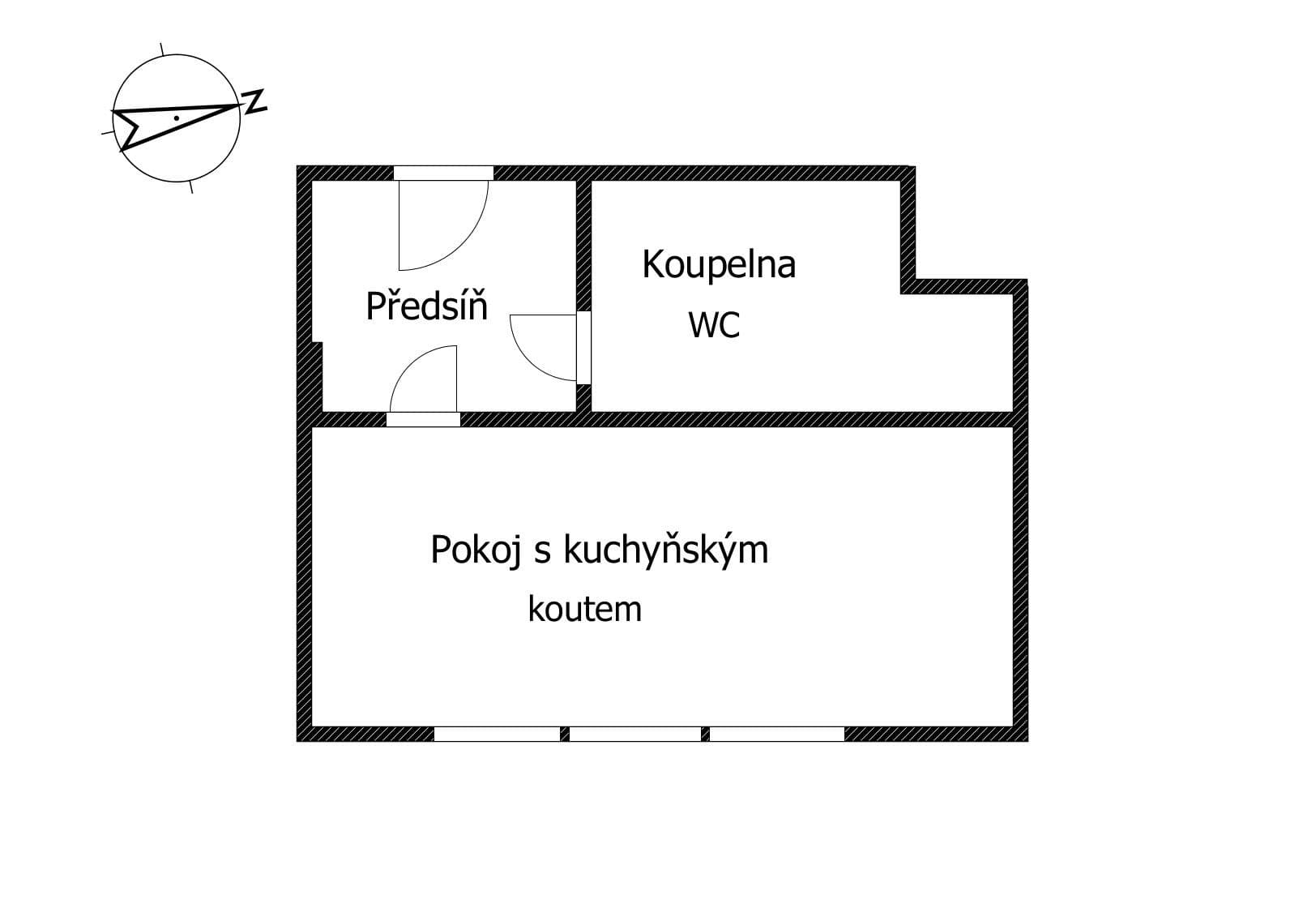 Prenájom bytu 1-izbový 23 m², Perucká, Praha, Praha Prenájom bytu 1-izbový 23 m², Perucká, Praha, Praha