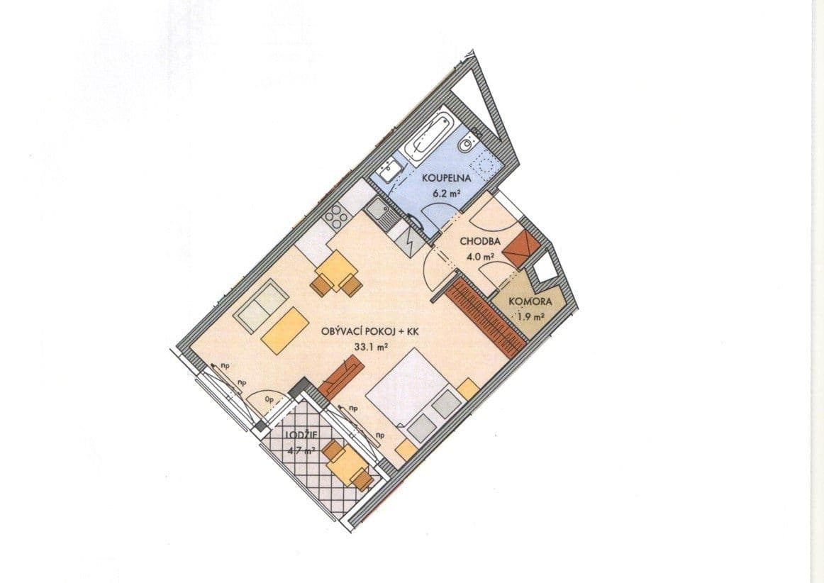 Prenájom bytu 2-izbový 46 m², Baarové, Praha, Praha Prenájom bytu 2-izbový 46 m², Baarové, Praha, Praha