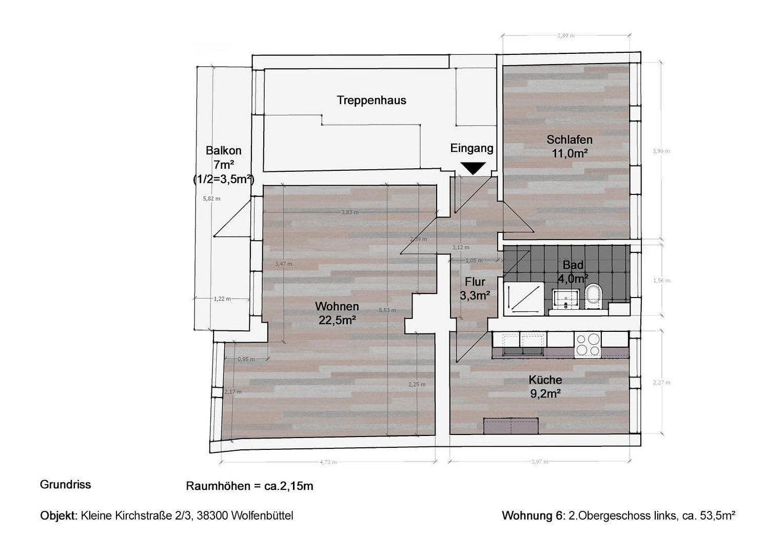 Prenájom bytu 2-izbový 54 m², Kleine Kirchstr. 3, Wolfenbüttel, Dolné Sasko Prenájom bytu 2-izbový 54 m², Kleine Kirchstr. 3, Wolfenbüttel, Dolné Sasko
