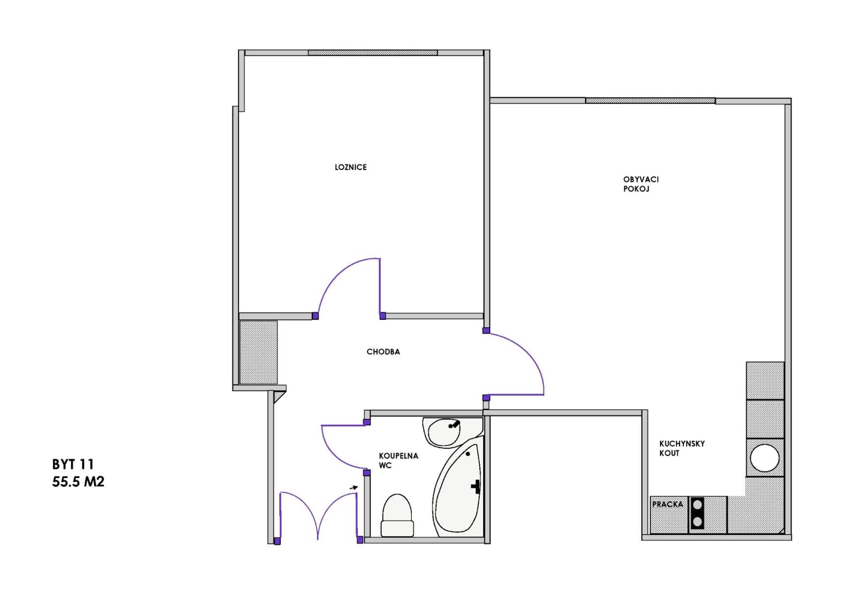 Prenájom bytu 2-izbový 55 m², Žerotínova, Praha, Praha Prenájom bytu 2-izbový 55 m², Žerotínova, Praha, Praha