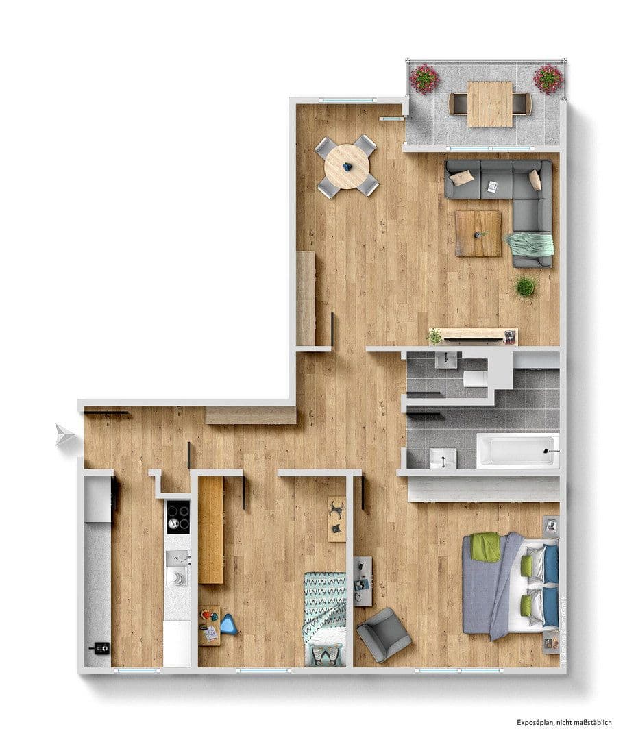 Prenájom bytu 3-izbový 82 m², Röntgenstraße 30, Königsbrunn, Bavorsko Prenájom bytu 3-izbový 82 m², Röntgenstraße 30, Königsbrunn, Bavorsko