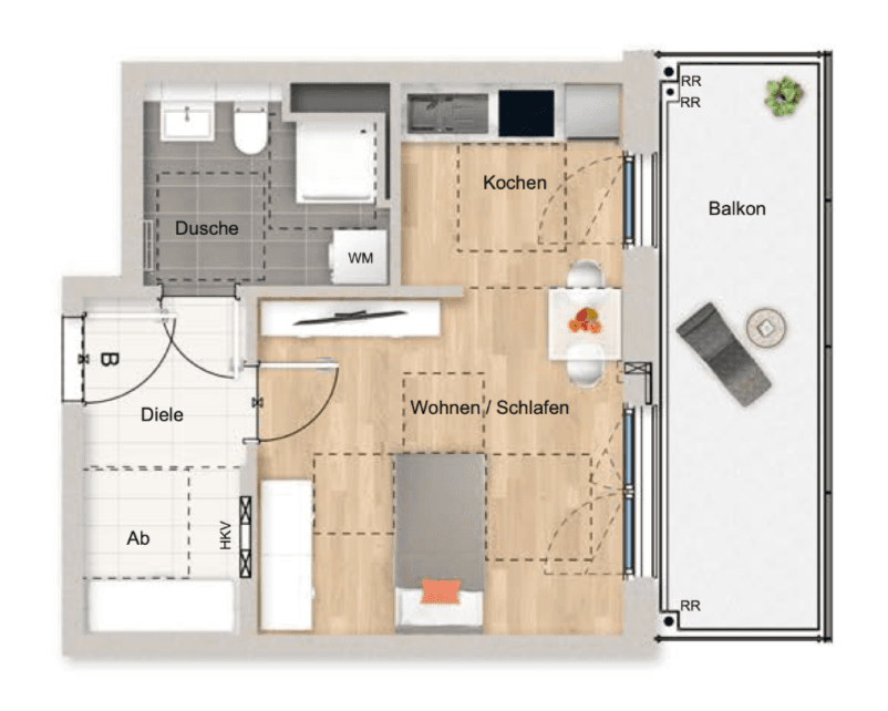 Prenájom bytu 1-izbový 41 m², München - Obersendling, Bavorsko Prenájom bytu 1-izbový 41 m², München - Obersendling, Bavorsko