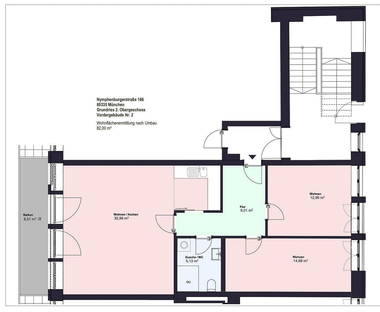 Prenájom bytu 3-izbový 82 m², Nymphenburger Straße 166, München, Bavorsko Prenájom bytu 3-izbový 82 m², Nymphenburger Straße 166, München, Bavorsko