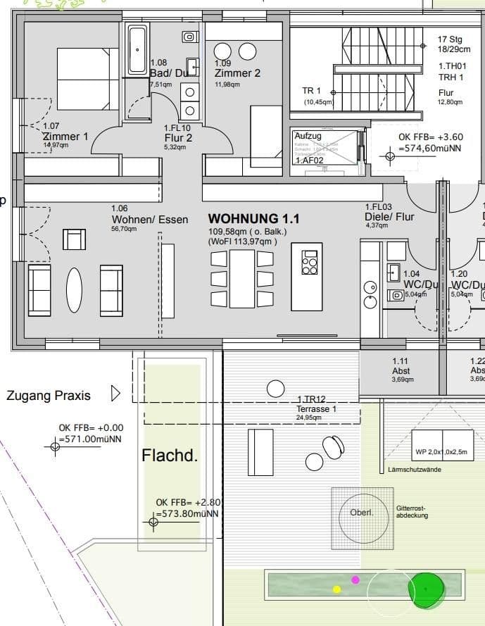 Prenájom bytu 3-izbový 113 m², Wilhelm-Schussen-Str. 44, Bad Schussenried, Bádensko-Wurttembersko Prenájom bytu 3-izbový 113 m², Wilhelm-Schussen-Str. 44, Bad Schussenried, Bádensko-Wurttembersko