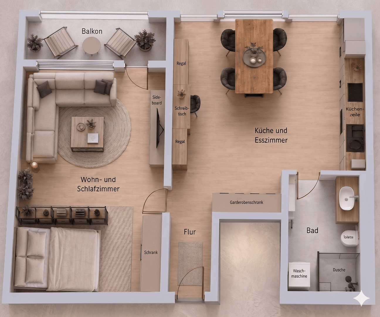 Prenájom bytu 2-izbový 52 m², Oberschleißheim, Bavorsko Prenájom bytu 2-izbový 52 m², Oberschleißheim, Bavorsko