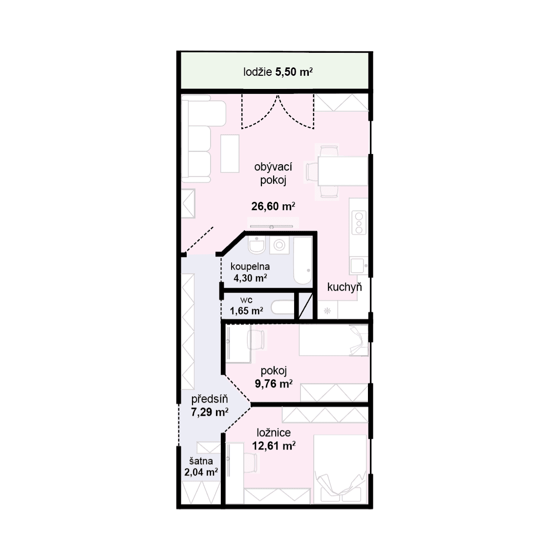 Predaj bytu 3-izbový 66 m², Žiželická, Praha, Praha Predaj bytu 3-izbový 66 m², Žiželická, Praha, Praha