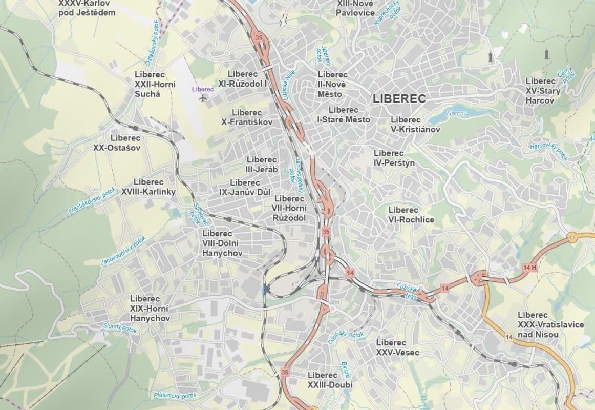 Predaj pozemku 3.648 m², Liberec, Liberecký kraj Predaj pozemku 3.648 m², Liberec, Liberecký kraj