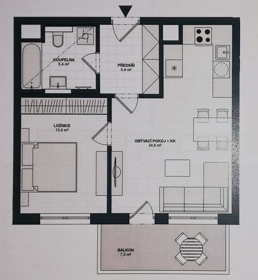 Prenájom bytu 2-izbový 53 m², Waltariho, Praha, Praha Prenájom bytu 2-izbový 53 m², Waltariho, Praha, Praha