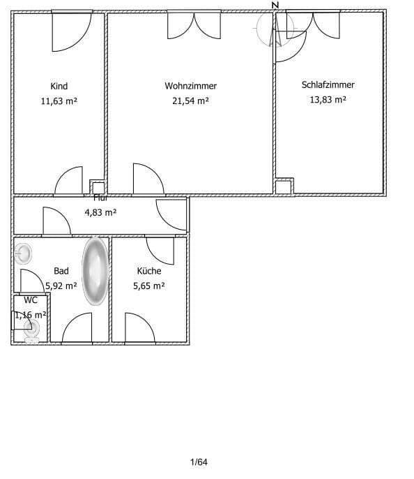 Prenájom bytu 3-izbový 66 m², Demitz-Thumitz, Sasko Prenájom bytu 3-izbový 66 m², Demitz-Thumitz, Sasko