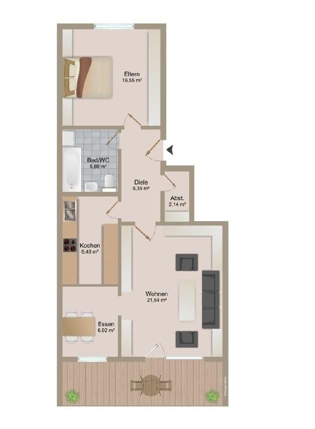 Prenájom bytu 3-izbový 75 m², Uhlandstraße 12, Blumberg, Bádensko-Wurttembersko Prenájom bytu 3-izbový 75 m², Uhlandstraße 12, Blumberg, Bádensko-Wurttembersko