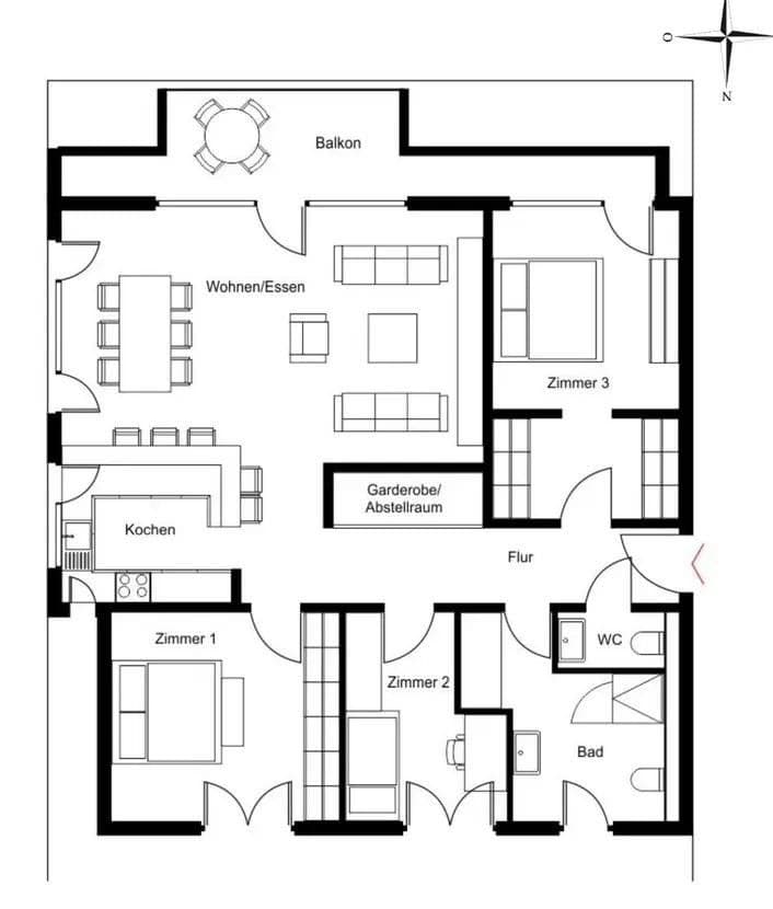 Prenájom bytu 4-izbový 113 m², Fuhrmannsgasse 7, Gütersloh, Severné Porýnie - Westfálsko Prenájom bytu 4-izbový 113 m², Fuhrmannsgasse 7, Gütersloh, Severné Porýnie - Westfálsko