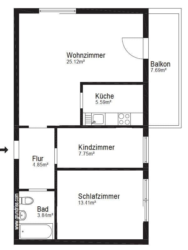 Prenájom bytu 3-izbový 64 m², Dresdener Straße 1D, Hanau, Hesensko Prenájom bytu 3-izbový 64 m², Dresdener Straße 1D, Hanau, Hesensko