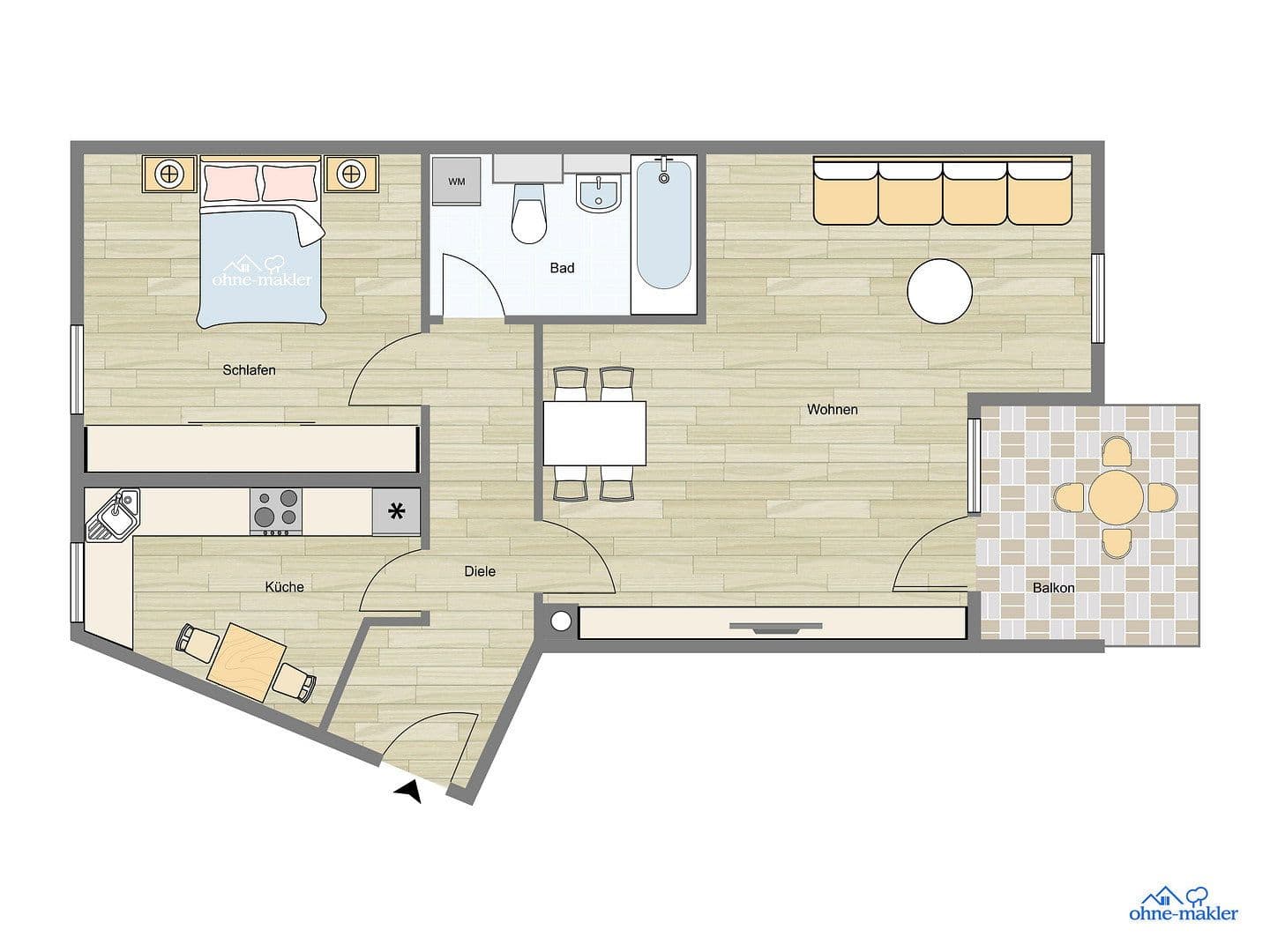 Predaj bytu 2-izbový 56 m², München, Bavorsko Predaj bytu 2-izbový 56 m², München, Bavorsko