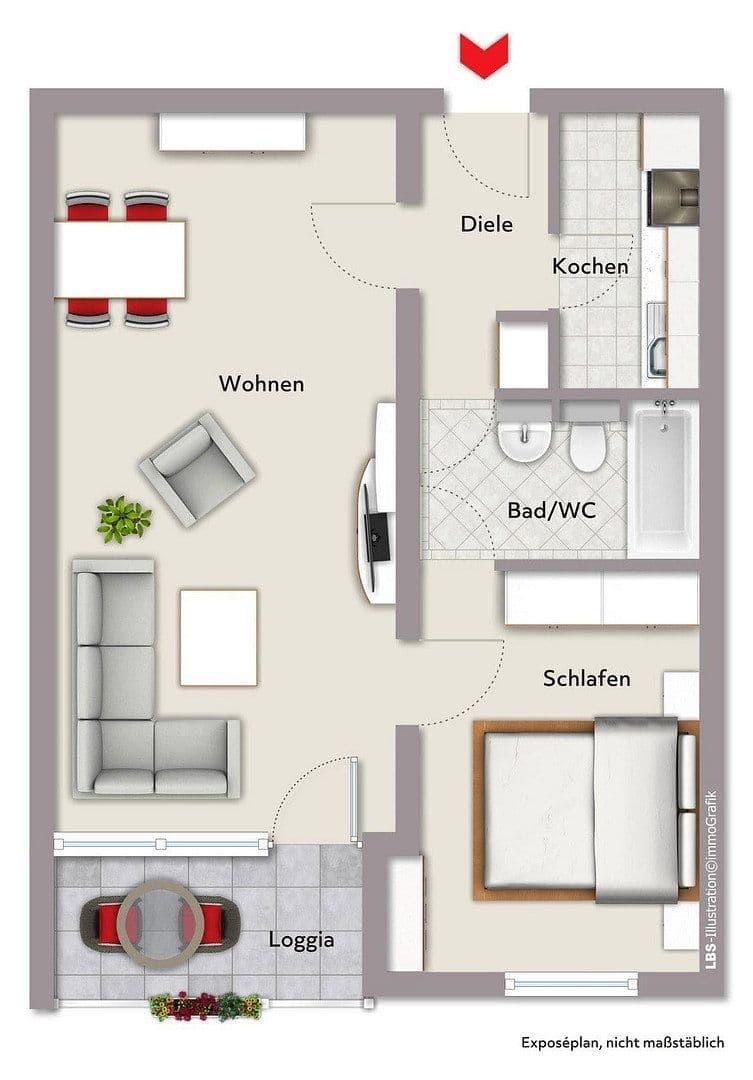 Prenájom bytu 2-izbový 54 m², Bensheim, Hesensko Prenájom bytu 2-izbový 54 m², Bensheim, Hesensko