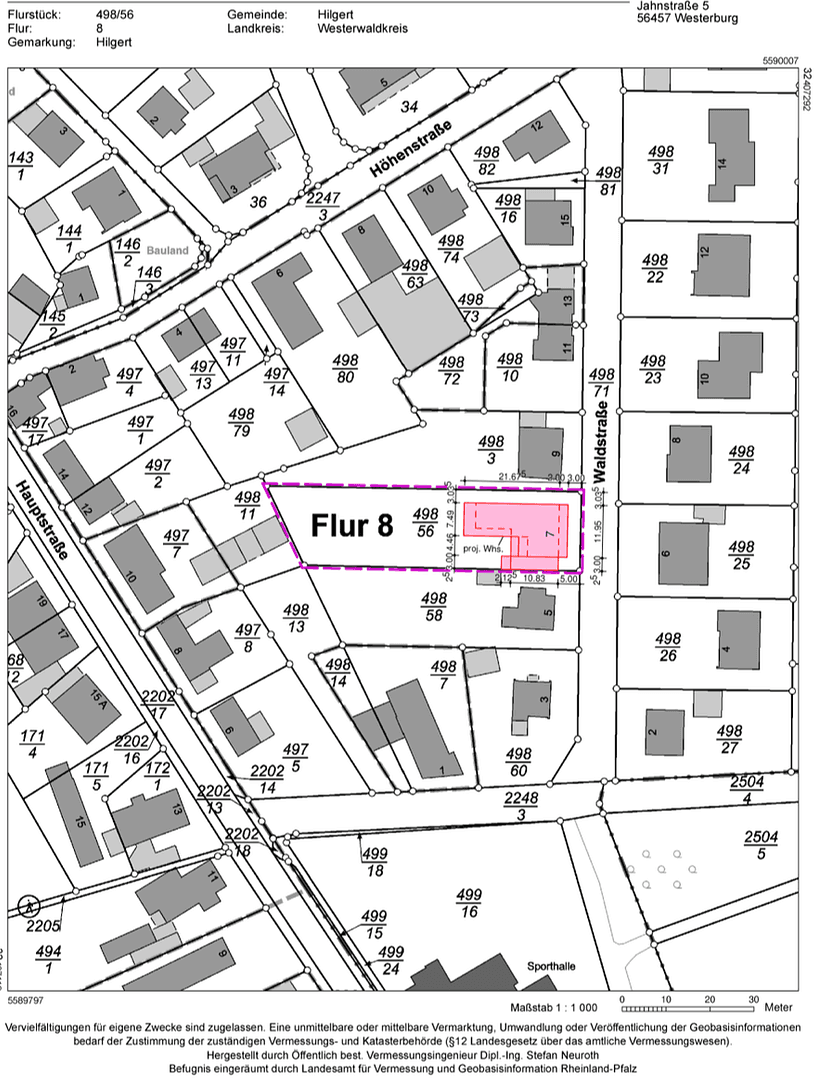 Predaj pozemku 1.205 m², Waldstr. 7, Hilgert, Porýnie-Falcko Predaj pozemku 1.205 m², Waldstr. 7, Hilgert, Porýnie-Falcko