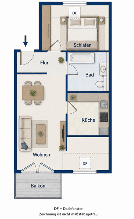 Prenájom bytu 2-izbový 52 m², Enzstr. 8/1, Herrenberg, Bádensko-Wurttembersko Prenájom bytu 2-izbový 52 m², Enzstr. 8/1, Herrenberg, Bádensko-Wurttembersko