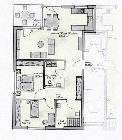 Prenájom bytu 3-izbový 98 m², Homburg, Sársko Prenájom bytu 3-izbový 98 m², Homburg, Sársko