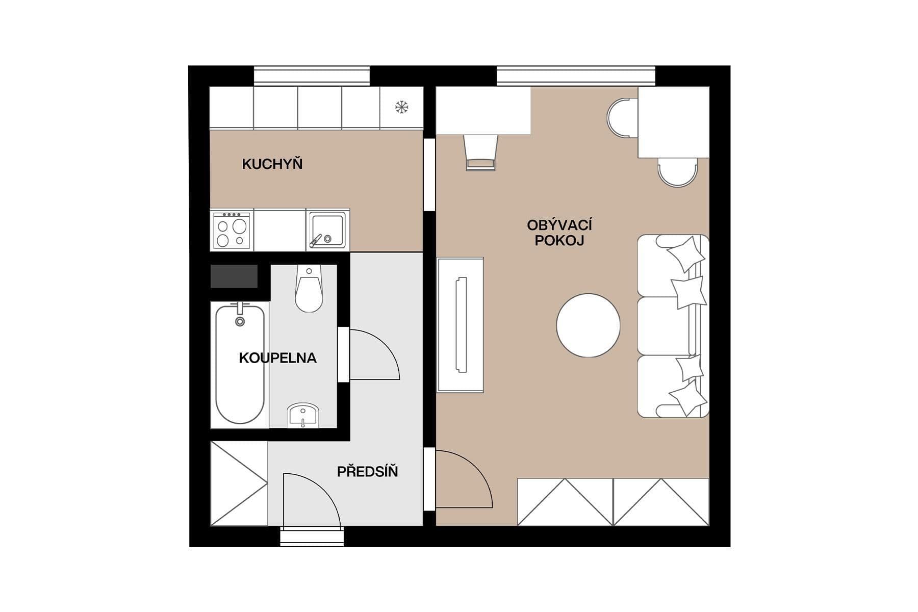 Predaj bytu 1-izbový 38 m², Pastelová, Liberec, Praha Predaj bytu 1-izbový 38 m², Pastelová, Liberec, Praha