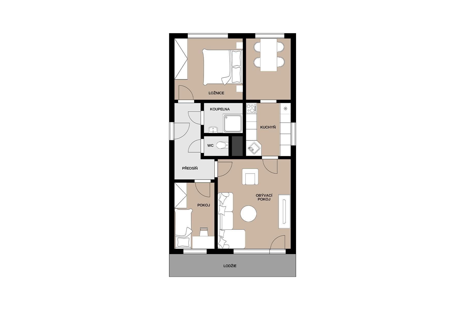 Predaj bytu 4-izbový 63 m², Horáčkova, Praha, Praha Predaj bytu 4-izbový 63 m², Horáčkova, Praha, Praha