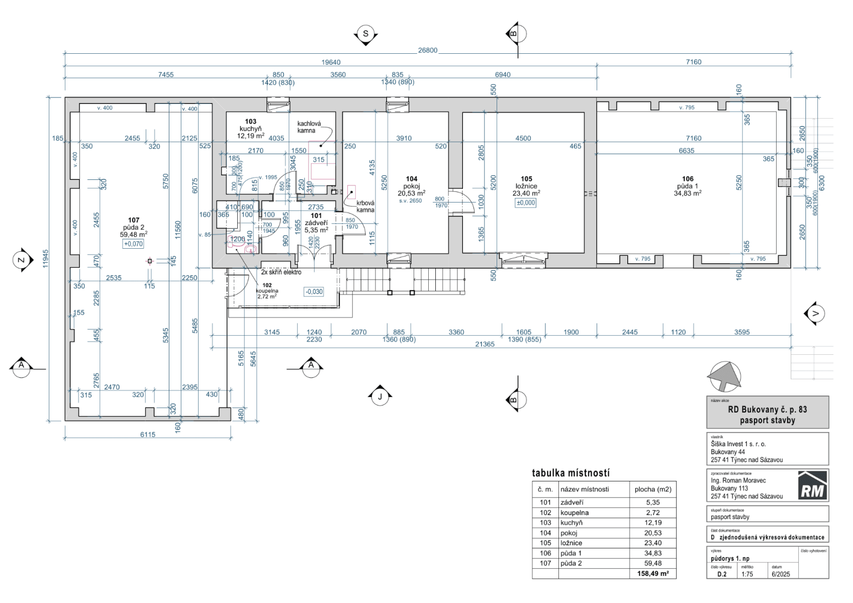 Predaj domu 64 m², pozemek 943 m², Bukovany, Středočeský kraj Predaj domu 64 m², pozemek 943 m², Bukovany, Středočeský kraj