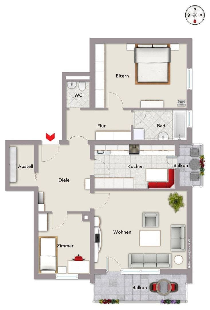 Prenájom bytu 3-izbový 97 m², Nürnberg, Bavorsko Prenájom bytu 3-izbový 97 m², Nürnberg, Bavorsko