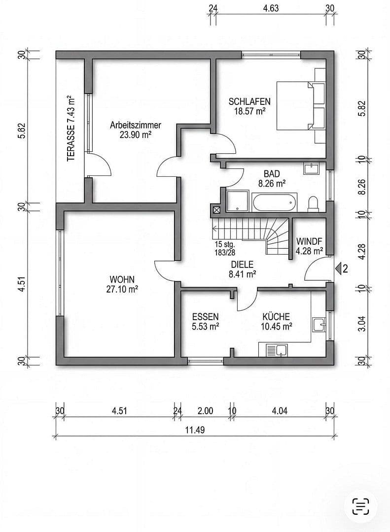 Predaj domu 146 m², pozemek 620 m², Oberwalchner Weg 6, Traunreut, Bavorsko Predaj domu 146 m², pozemek 620 m², Oberwalchner Weg 6, Traunreut, Bavorsko