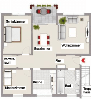 Prenájom bytu 4-izbový 92 m², Obertor 12, Niederwerrn, Bavorsko Prenájom bytu 4-izbový 92 m², Obertor 12, Niederwerrn, Bavorsko