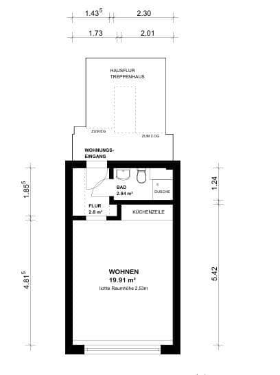 Prenájom bytu 1-izbový 26 m², Lindenstraße 30, Bremen, Brémy Prenájom bytu 1-izbový 26 m², Lindenstraße 30, Bremen, Brémy