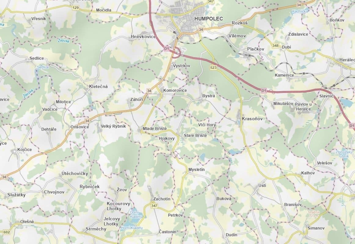 Predaj pozemku 487 m², Mladé Bříště, Kraj Vysočina Predaj pozemku 487 m², Mladé Bříště, Kraj Vysočina