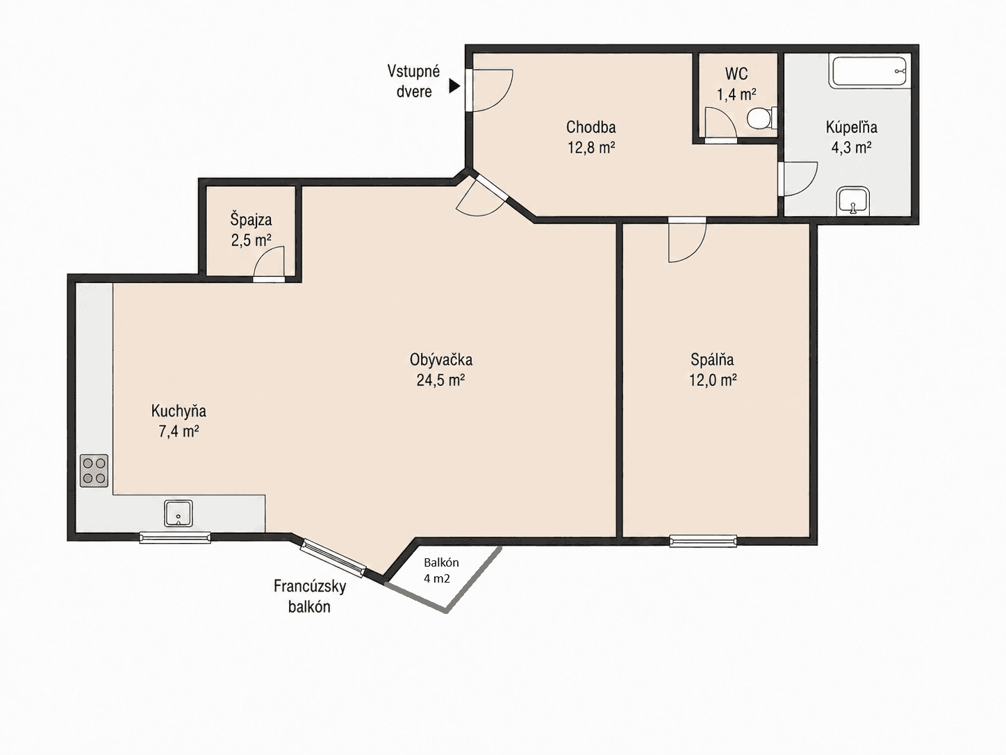 Predaj bytu 2-izbový 69 m², Rusovská cesta, Petržalka, Bratislavský kraj Predaj bytu 2-izbový 69 m², Rusovská cesta, Petržalka, Bratislavský kraj