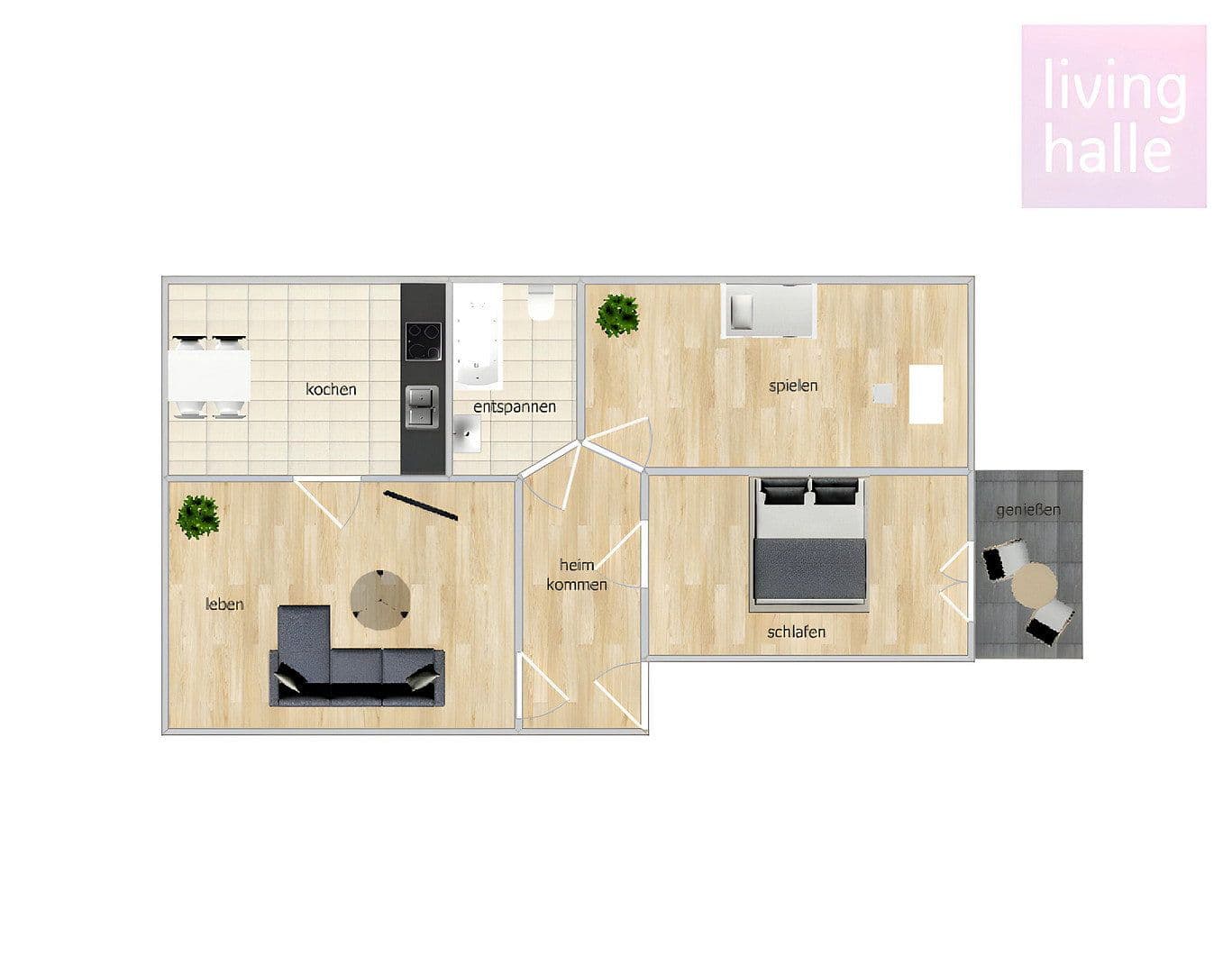 Prenájom bytu 3-izbový 70 m², Ernst-Kromayer-Straße 11, Halle, Sasko-Anhaltsko Prenájom bytu 3-izbový 70 m², Ernst-Kromayer-Straße 11, Halle, Sasko-Anhaltsko