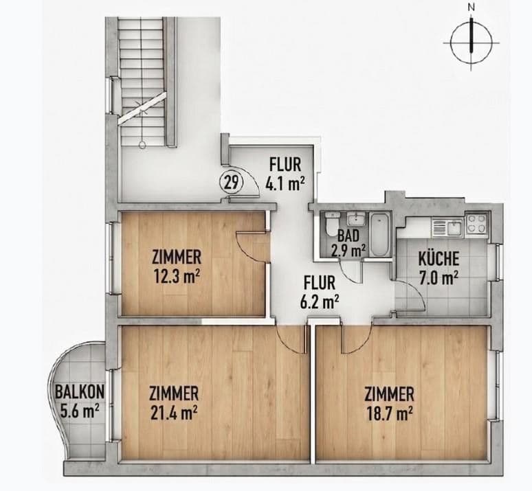 Predaj bytu 3-izbový 76 m², München Bogenhausen, Bavorsko Predaj bytu 3-izbový 76 m², München Bogenhausen, Bavorsko