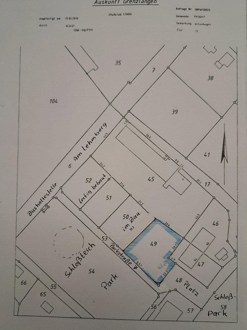 Predaj pozemku 1.300 m², Parkstraße 7, Velgast, Meklenbursko-Predpomoransko Predaj pozemku 1.300 m², Parkstraße 7, Velgast, Meklenbursko-Predpomoransko