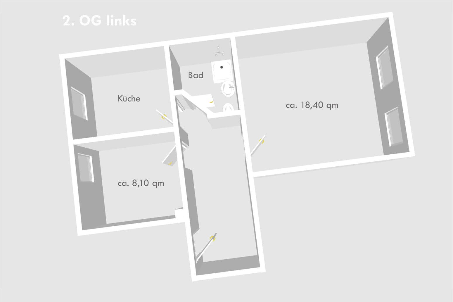 Prenájom bytu 2-izbový 49 m², Kaimberger Straße 12, Gera, Durínsko Prenájom bytu 2-izbový 49 m², Kaimberger Straße 12, Gera, Durínsko