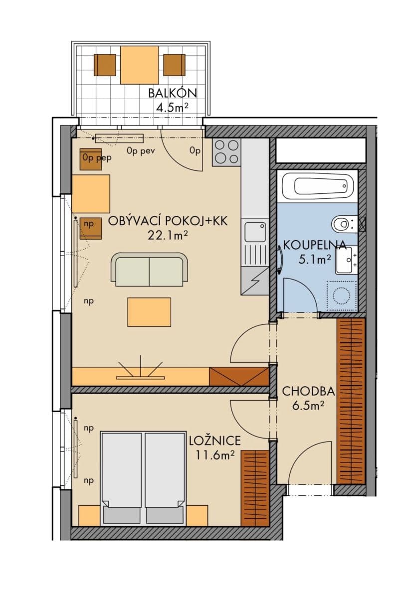 Prenájom bytu 2-izbový 50 m², Pod Harfou, Praha, Praha Prenájom bytu 2-izbový 50 m², Pod Harfou, Praha, Praha