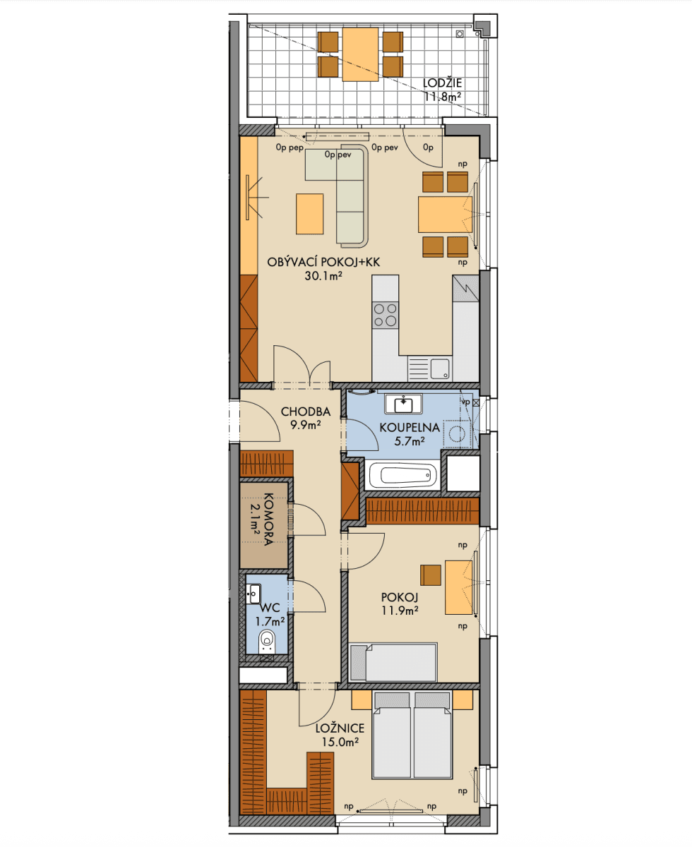 Prenájom bytu 3-izbový 90 m², Pod Harfou, Praha, Praha Prenájom bytu 3-izbový 90 m², Pod Harfou, Praha, Praha