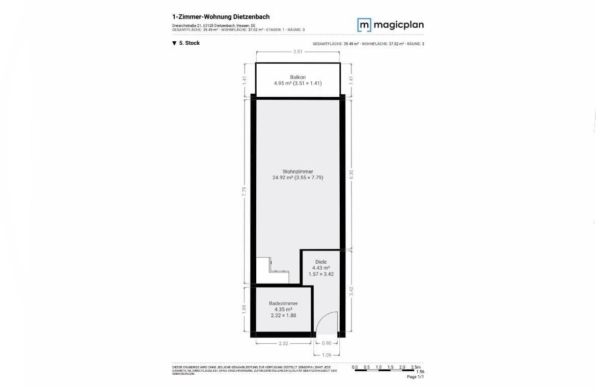 Prenájom bytu 1-izbový 37 m², Dreieichstraße 21, Dietzenbach, Hesensko Prenájom bytu 1-izbový 37 m², Dreieichstraße 21, Dietzenbach, Hesensko