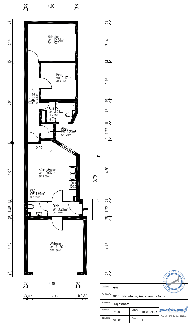 Prenájom bytu 3-izbový 84 m², Augartenstraße 17, Mannheim, Bádensko-Wurttembersko Prenájom bytu 3-izbový 84 m², Augartenstraße 17, Mannheim, Bádensko-Wurttembersko