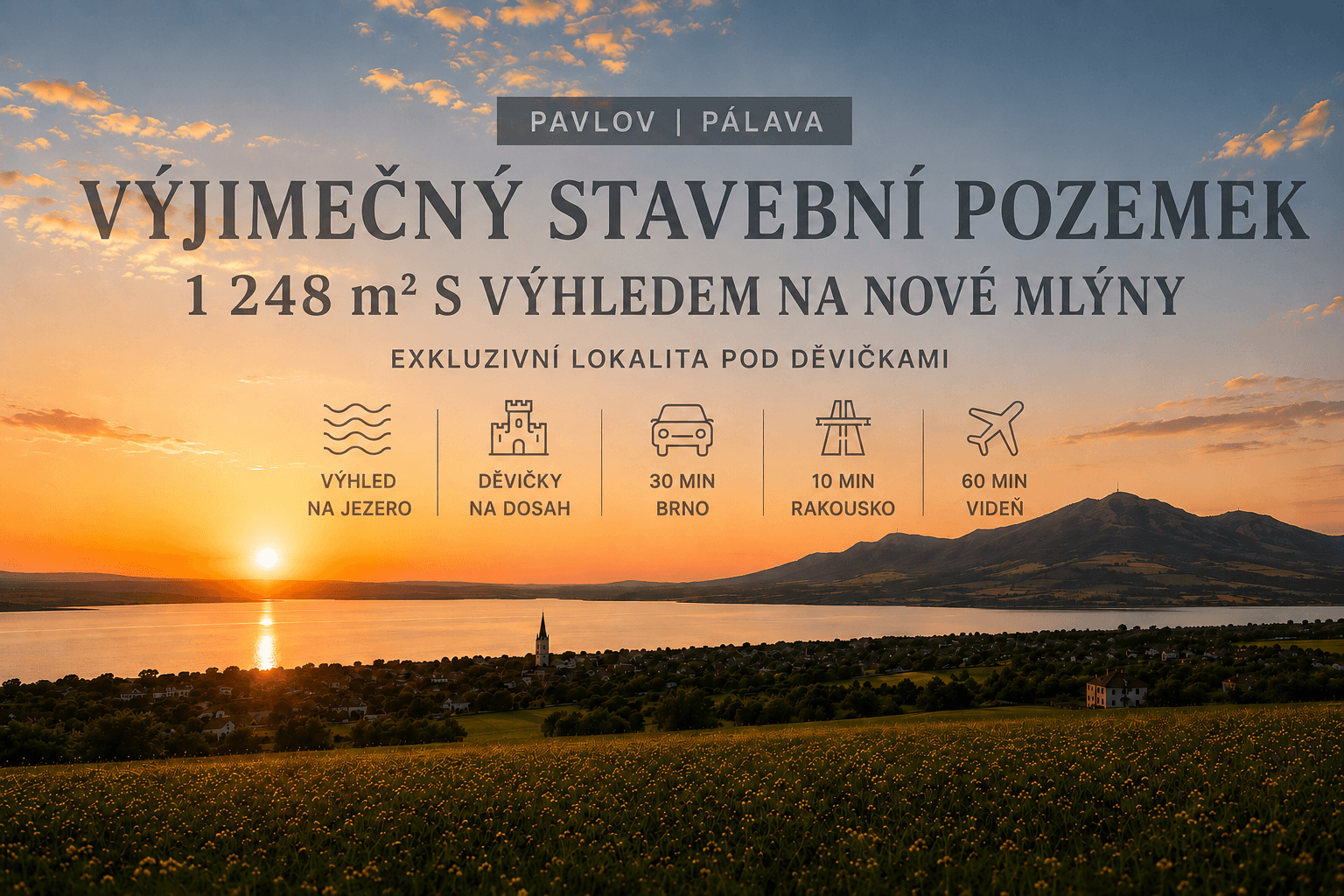 Predaj pozemku 1.248 m², Pavlov, Jihomoravský kraj Predaj pozemku 1.248 m², Pavlov, Jihomoravský kraj