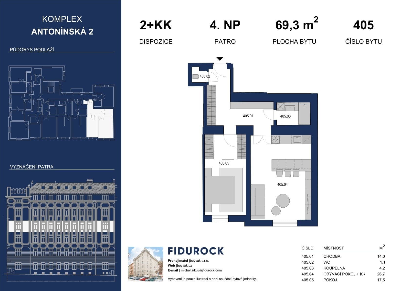 Prenájom bytu 2-izbový 69 m², Antonínská, Brno, Jihomoravský kraj Prenájom bytu 2-izbový 69 m², Antonínská, Brno, Jihomoravský kraj