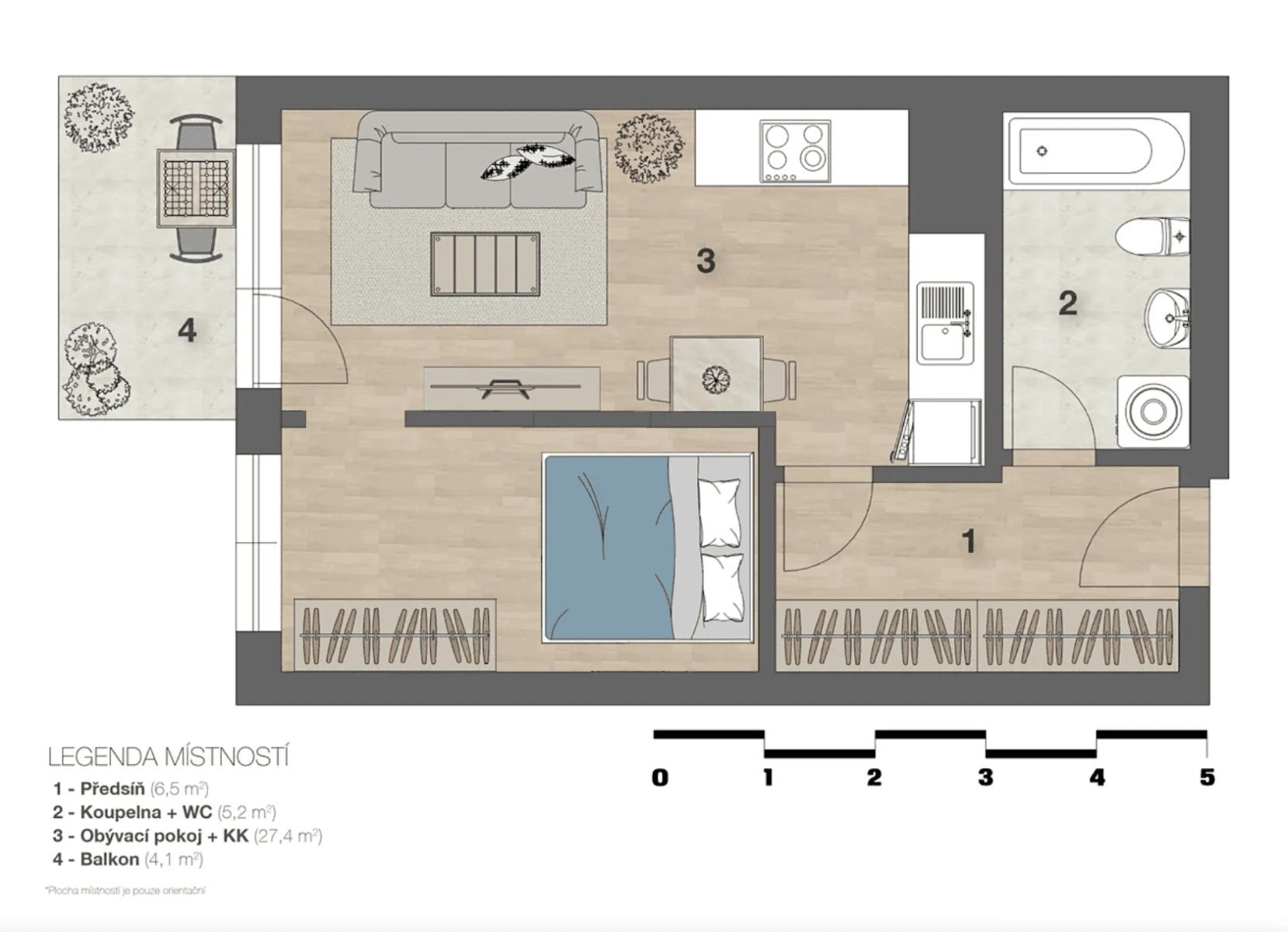 Prenájom bytu 2-izbový 44 m², Honzíkova, Praha, Praha Prenájom bytu 2-izbový 44 m², Honzíkova, Praha, Praha