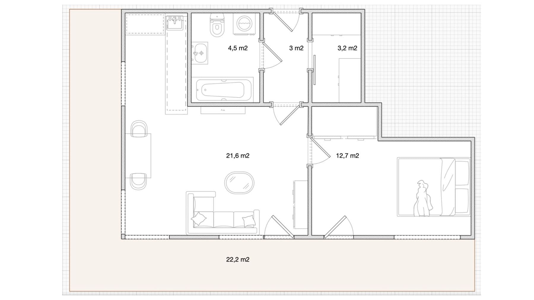 Prenájom bytu 2-izbový 45 m², Pod Harfou, Praha, Praha Prenájom bytu 2-izbový 45 m², Pod Harfou, Praha, Praha