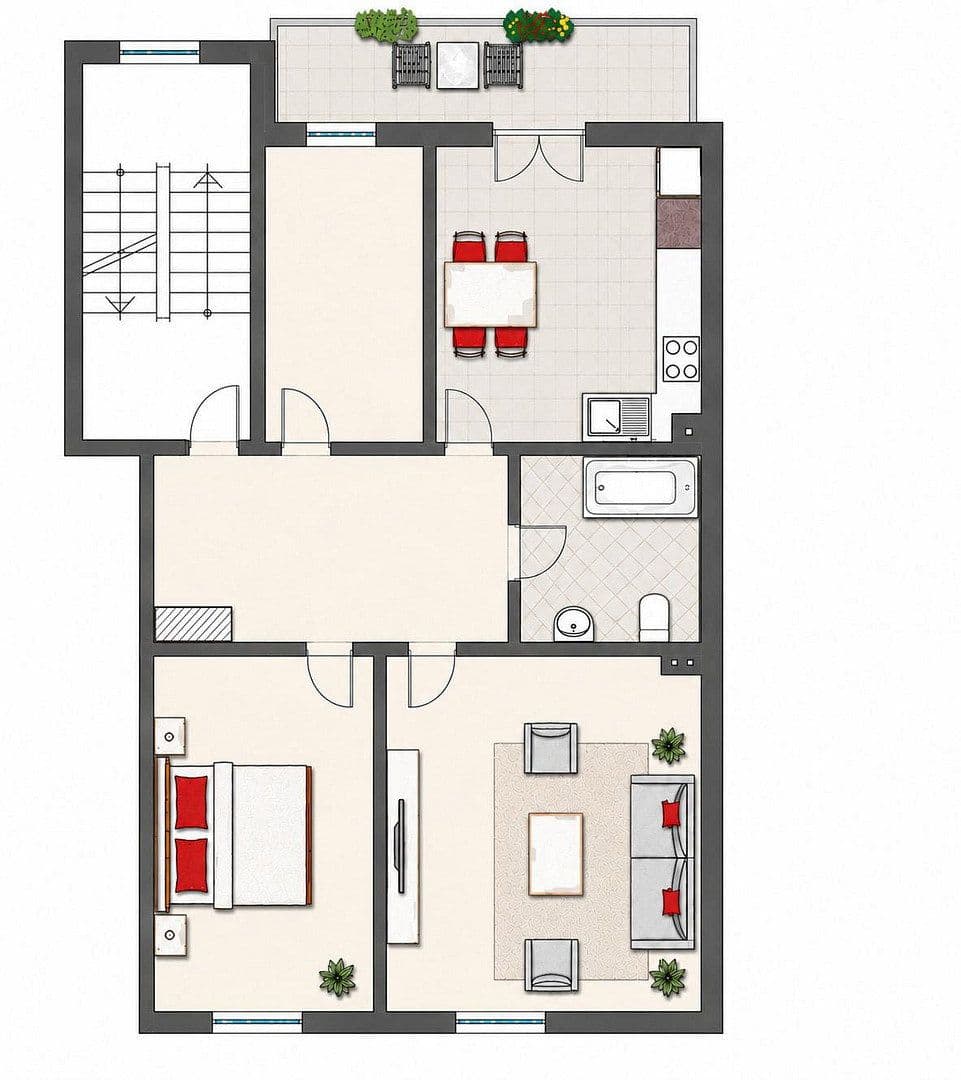 Prenájom bytu 3-izbový 71 m², Wuppertal, Severné Porýnie - Westfálsko Prenájom bytu 3-izbový 71 m², Wuppertal, Severné Porýnie - Westfálsko