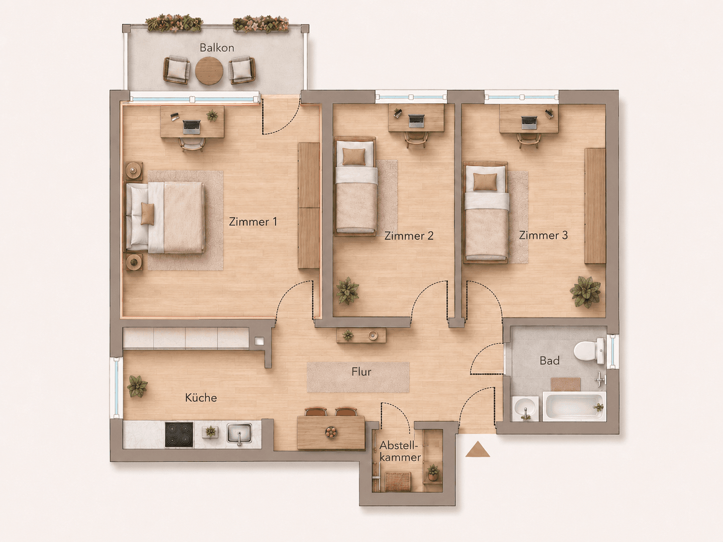 Prenájom bytu 69 m², Würzburg, Bavorsko Prenájom bytu 69 m², Würzburg, Bavorsko