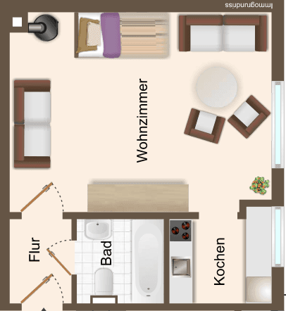Prenájom bytu 1-izbový 27 m², Nürnberg, Bavorsko Prenájom bytu 1-izbový 27 m², Nürnberg, Bavorsko