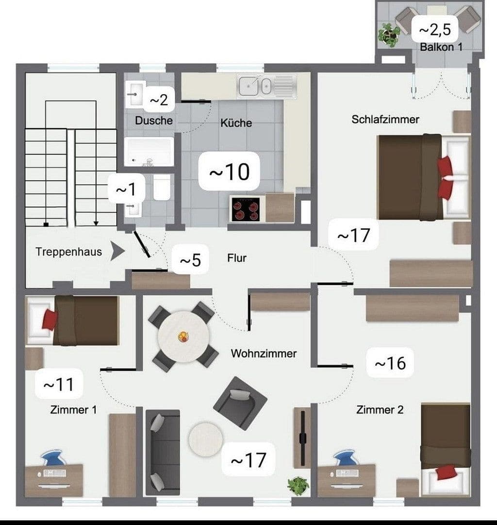 Prenájom bytu 4-izbový 82 m², Darmstadt, Hesensko Prenájom bytu 4-izbový 82 m², Darmstadt, Hesensko