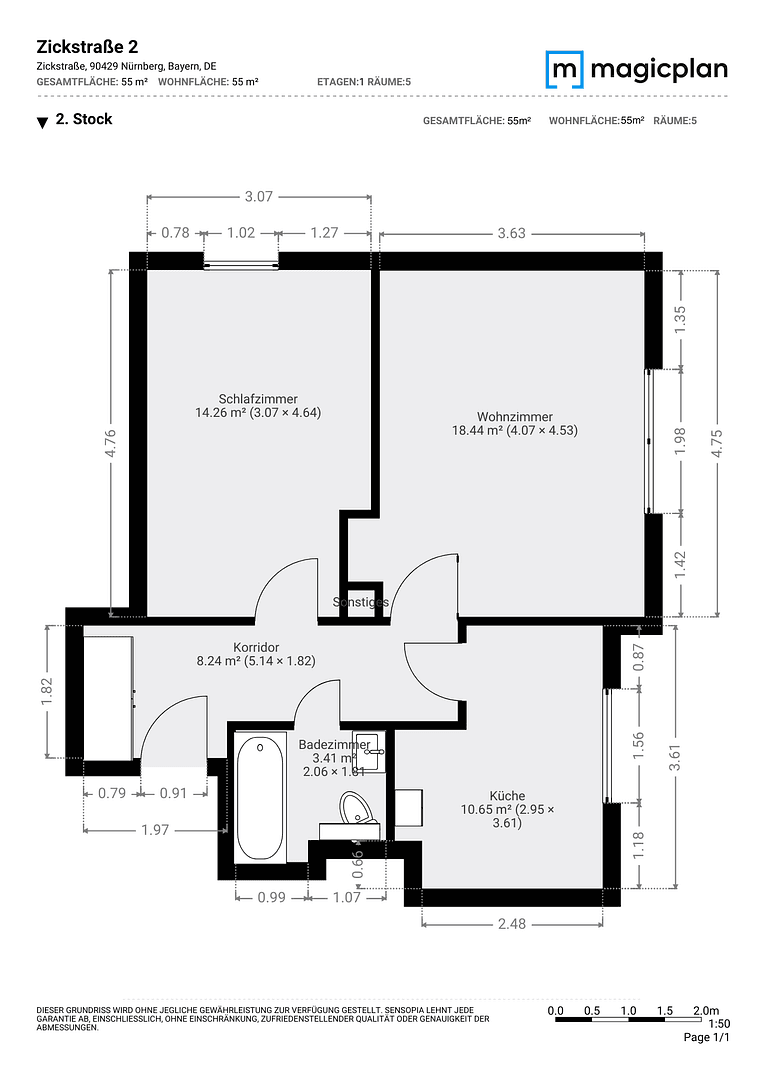 Predaj bytu 2-izbový 55 m², Zickstr 2, Nürnberg, Bavorsko Predaj bytu 2-izbový 55 m², Zickstr 2, Nürnberg, Bavorsko