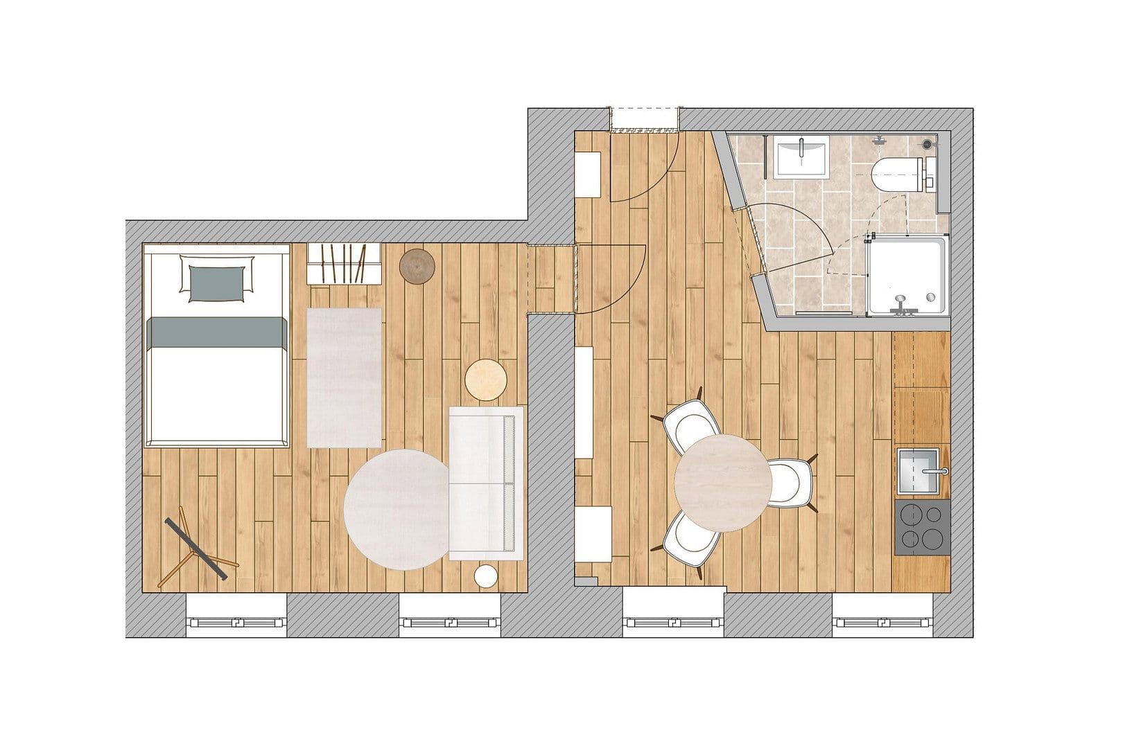 Prenájom bytu 2-izbový 34 m², Rostock, Meklenbursko-Predpomoransko Prenájom bytu 2-izbový 34 m², Rostock, Meklenbursko-Predpomoransko