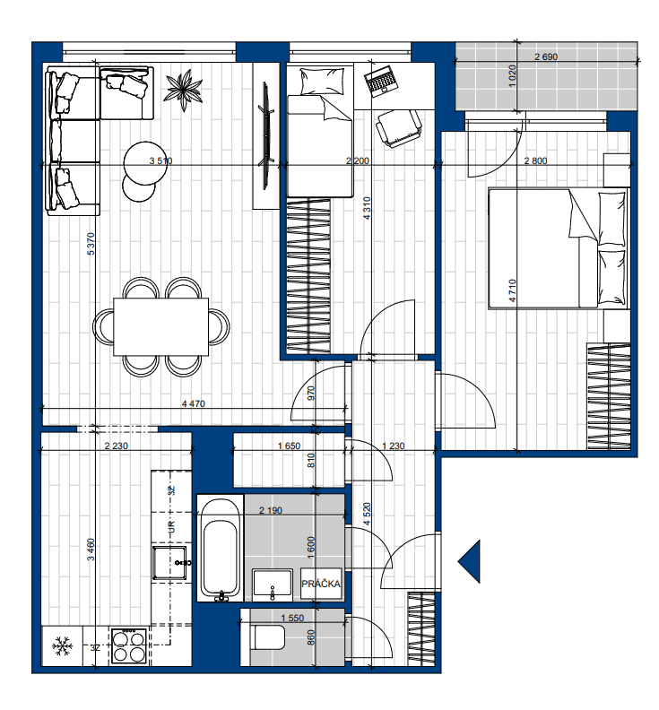 Predaj bytu 3-izbový 67 m², Machuldova, Praha, Praha Predaj bytu 3-izbový 67 m², Machuldova, Praha, Praha