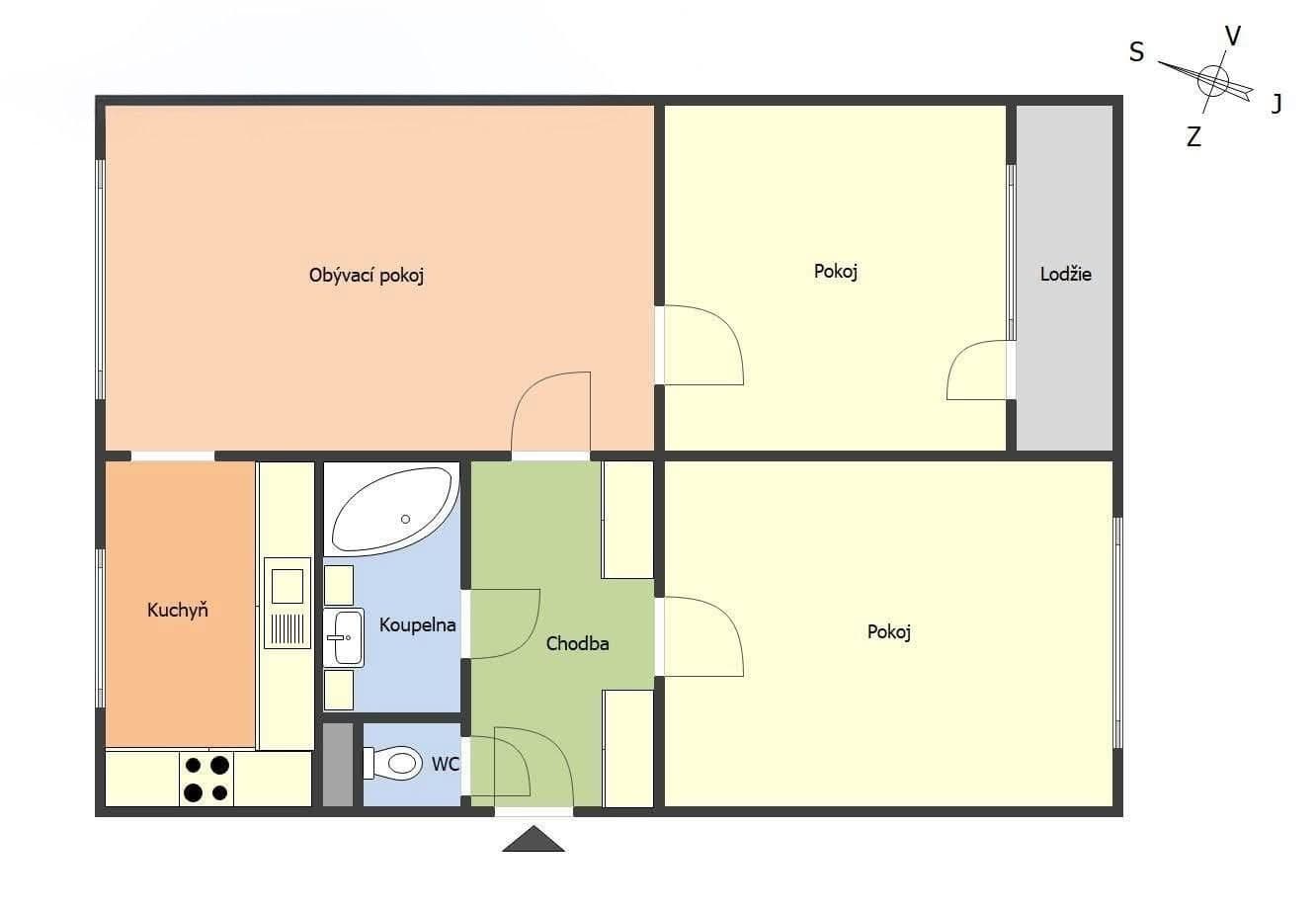 Prenájom bytu 3-izbový 68 m², Tuchorazská, Praha, Praha Prenájom bytu 3-izbový 68 m², Tuchorazská, Praha, Praha